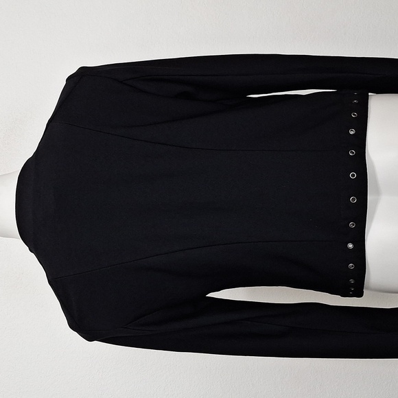 Lysse Black Jory Metal Grommet Trim Biker Grunge Open Front Moto Jacket Size S - Picture 7 of 10